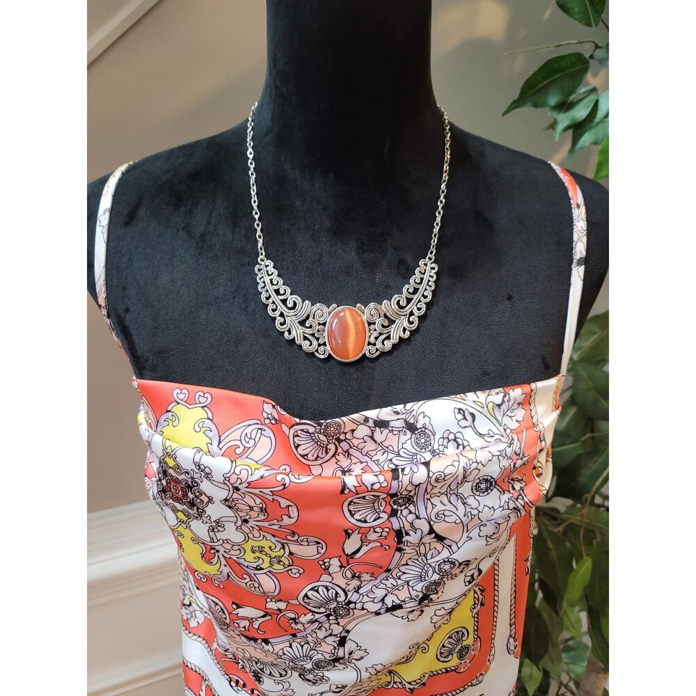 Cache Cami Tank Top Women's SZ XS Multicolor Floral Cowl Neck Spaghetti Strap - Picture 2 of 11